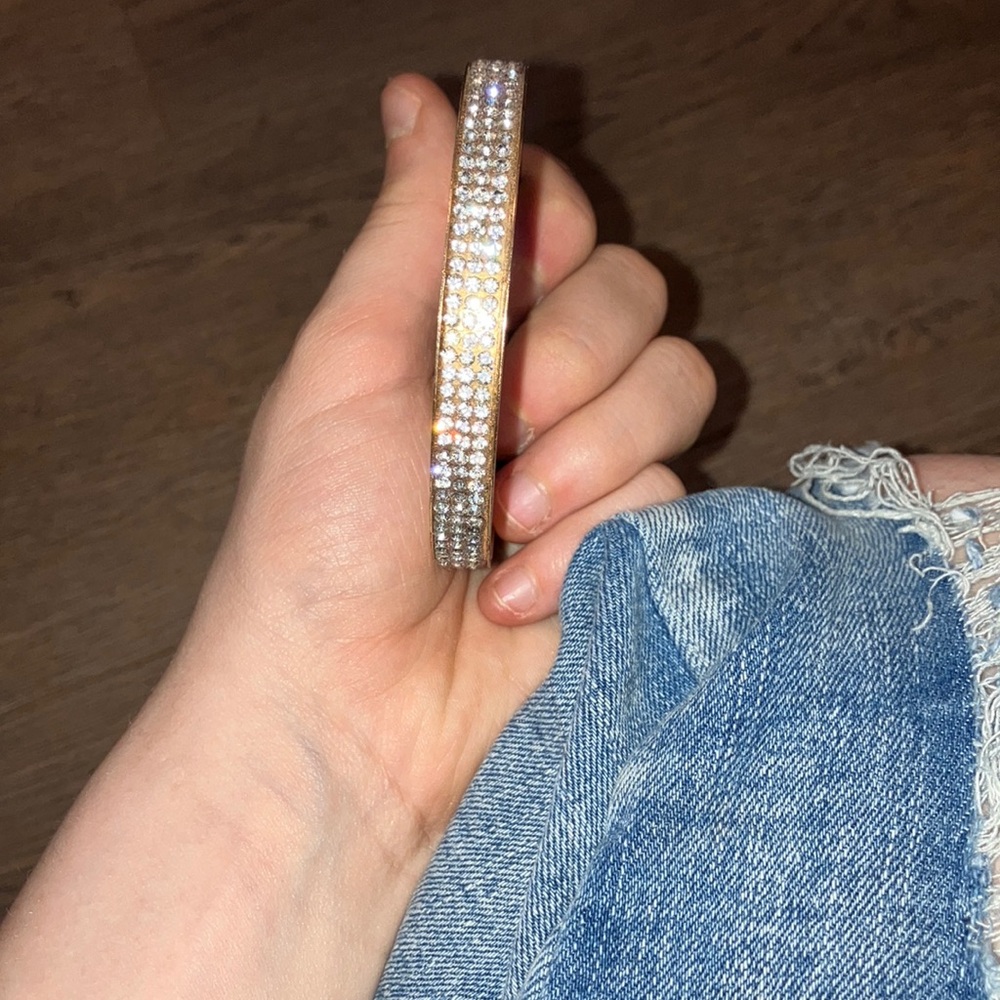 Elegant Silver Crystal Bangle